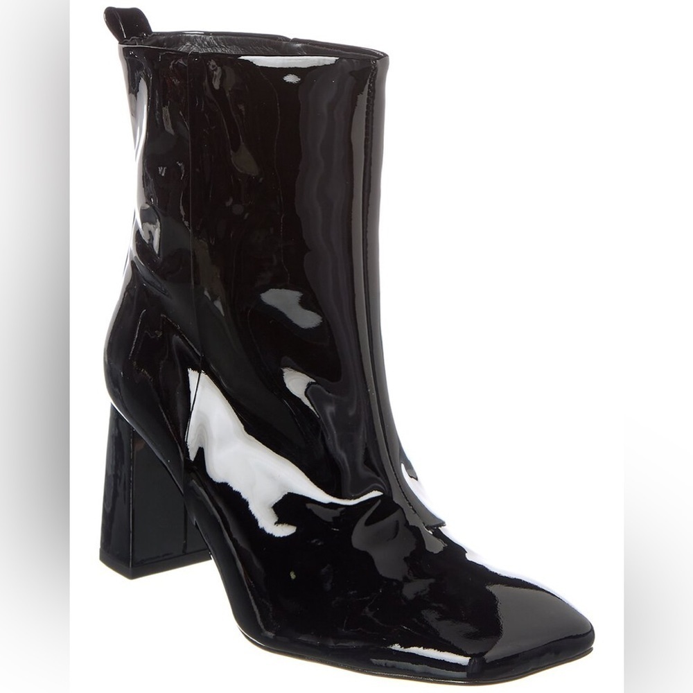Good American Square Toe Bootie in Black Patent 8.5 - Picture 6 of 12
